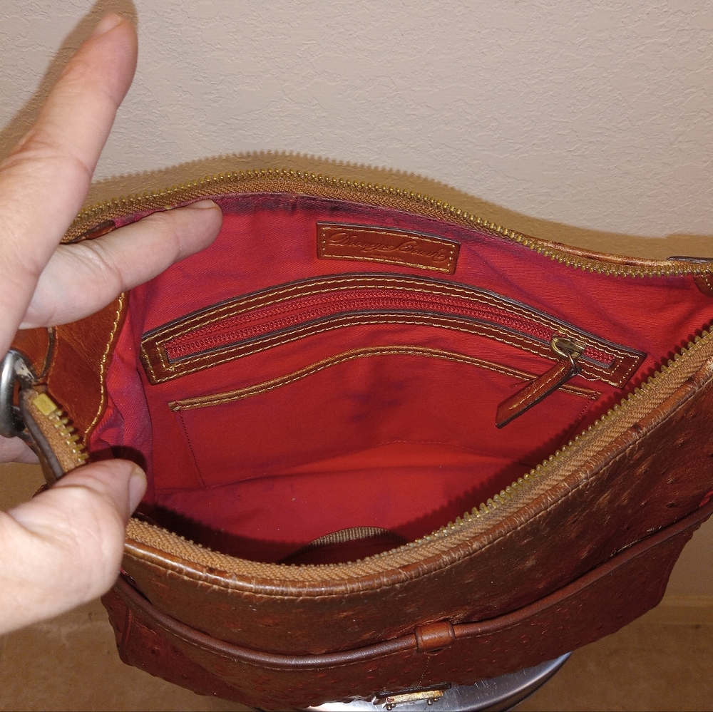 Dooney & Bourke Ostrich Leather Purse shoulder Bag  Handbag Crossbody Vintage - Picture 12 of 15